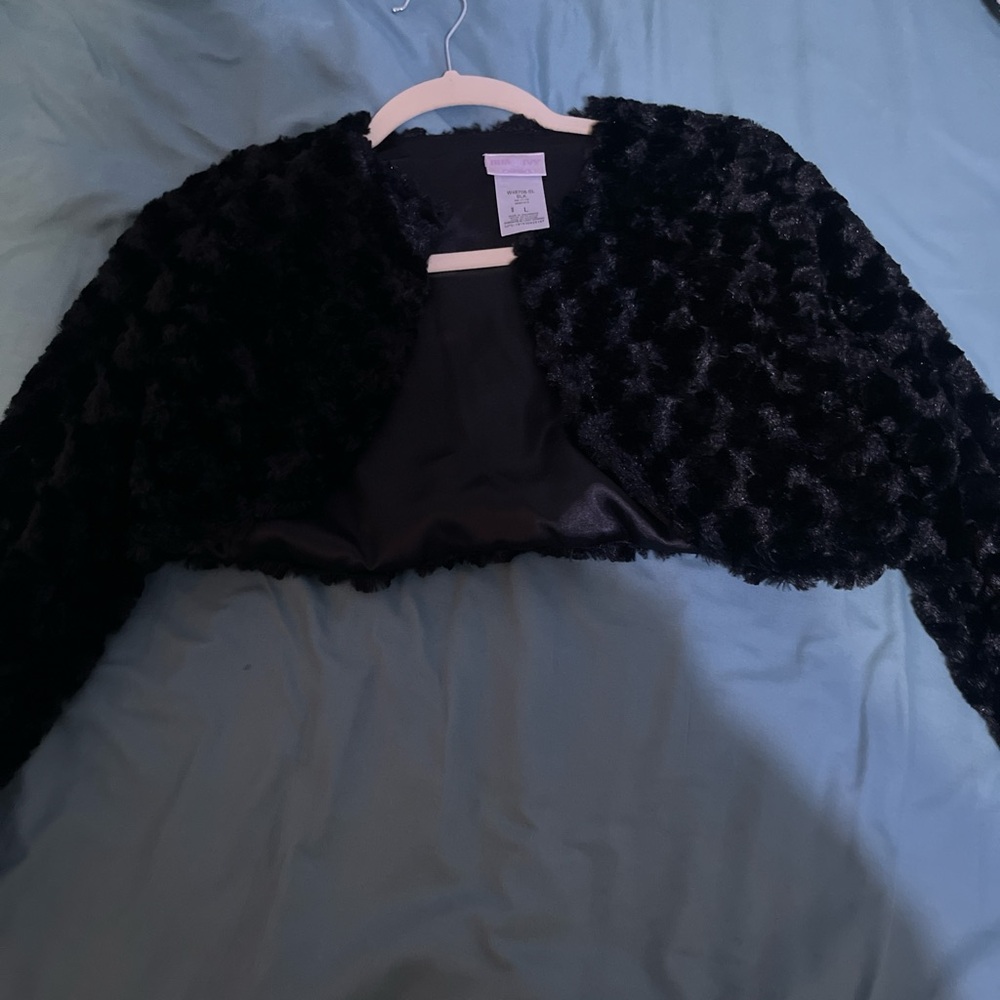 Black Faux Fur Shawl
